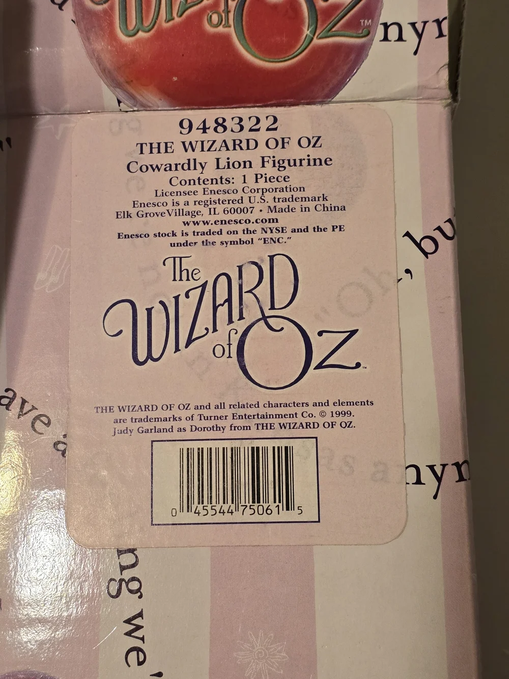 Enesco Wizard of Oz Set of 6 Dorothy, Scarecrow, Tin Man, Lion, Glinda, & Witch